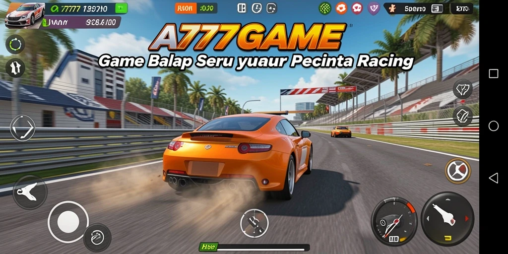 Tampilan gameplay balapan mendebarkan di A777GAME