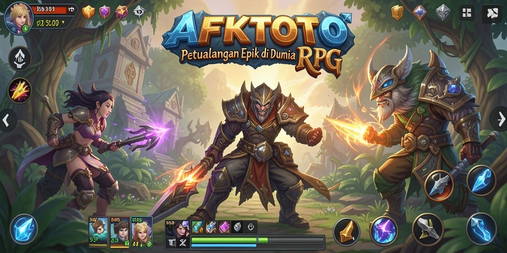 Tampilan gameplay AFKTOTO yang epik dan menegangkan di dunia RPG.