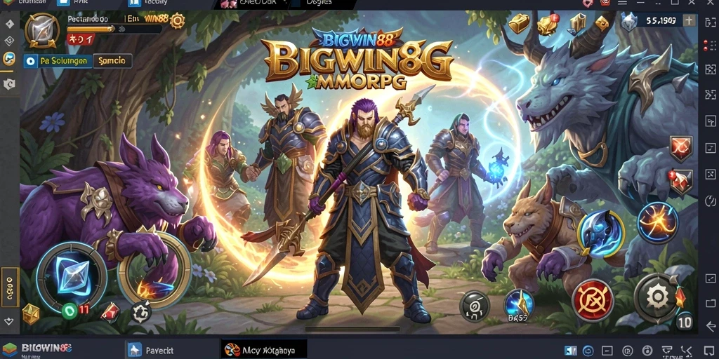 Tampilan menakjubkan dari gameplay <strong>BIGWIN88</strong> dalam petualangan MMORPG.