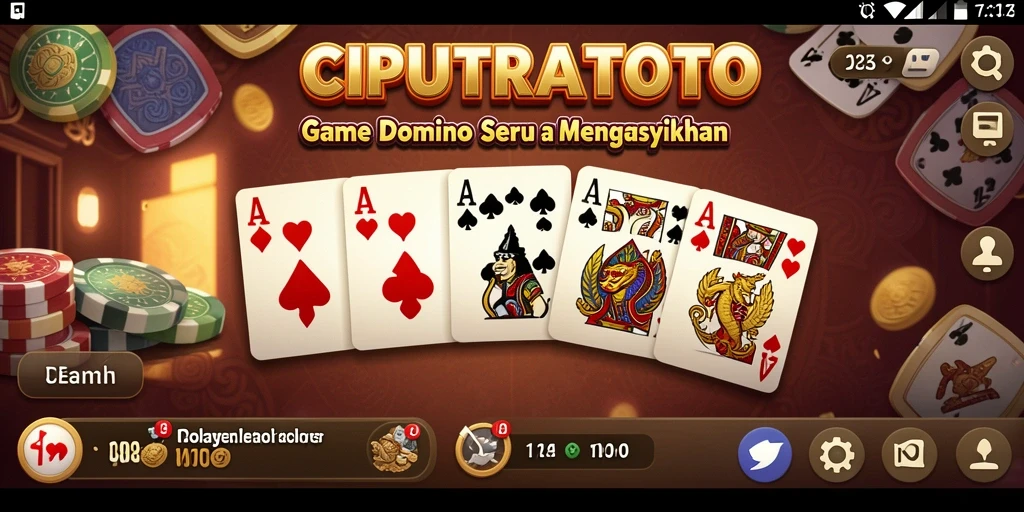 Tampilan gameplay Domino di CIPUTRATOTO yang menampilkan aksi seru.