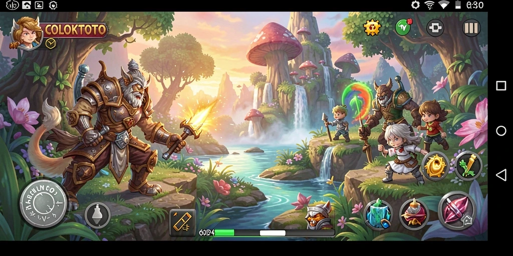 Gameplay COLOKTOTO menampilkan karakter dalam pertempuran epik.