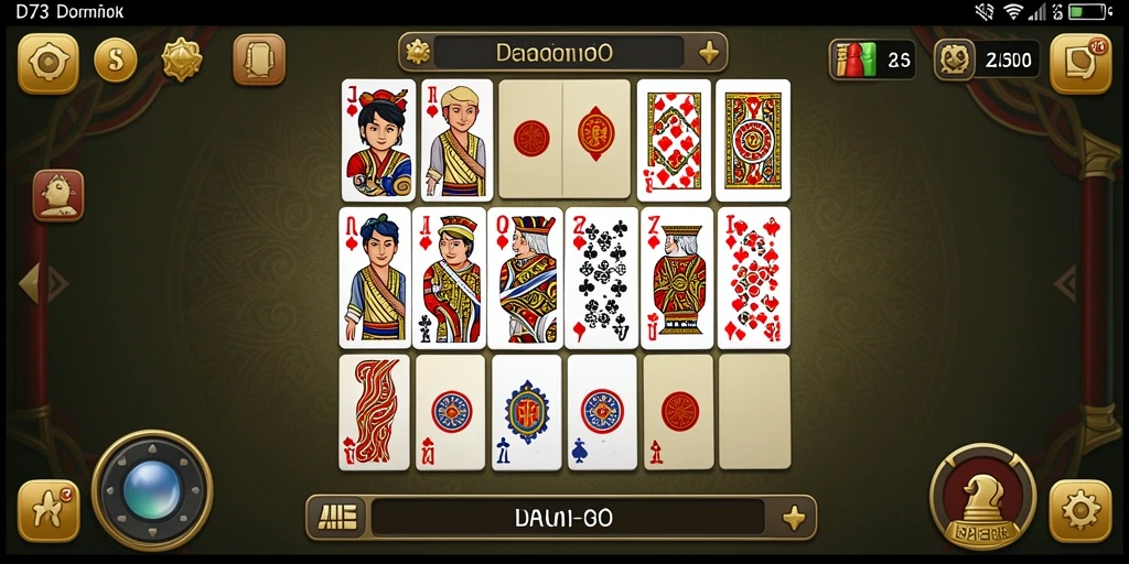 Screenshot gameplay D73 menampilkan aksi seru dalam permainan Domino.