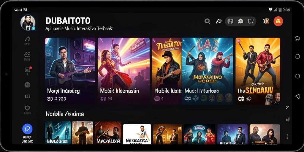 Tampilan gameplay DUBAITOTO dengan lagu-lagu interaktif.