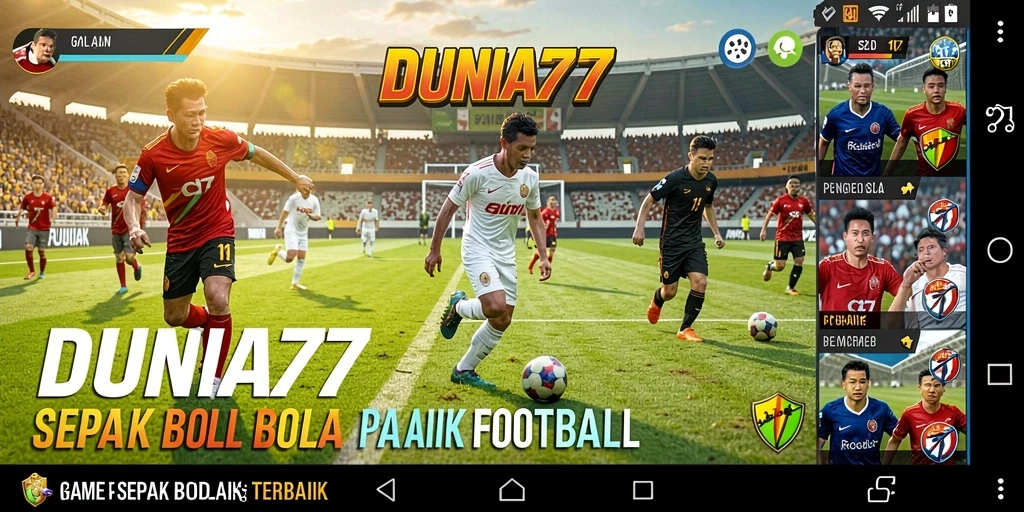 Gameplay DUNIA77 yang menampilkan aksi seru di lapangan sepak bola.