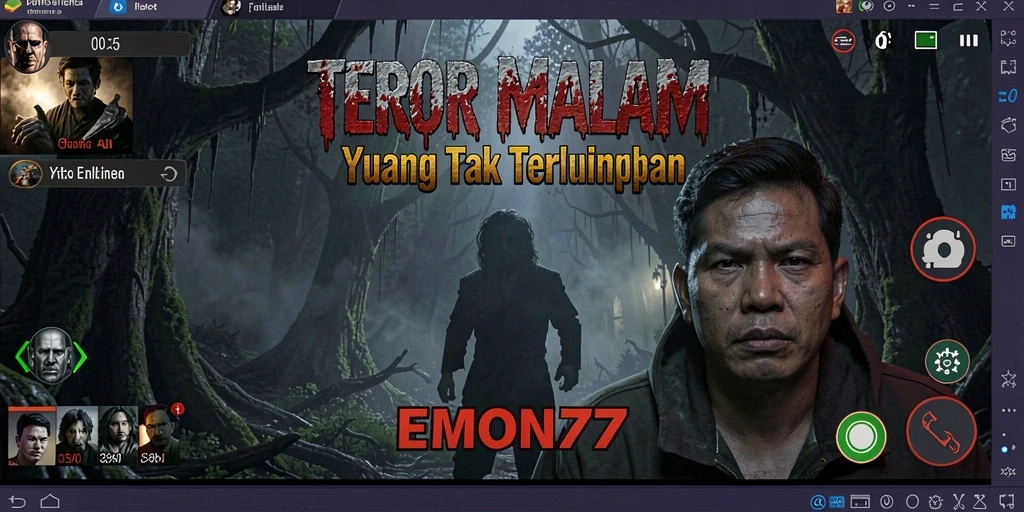 Tampilan gameplay EMON77 yang mencekam dan menegangkan.