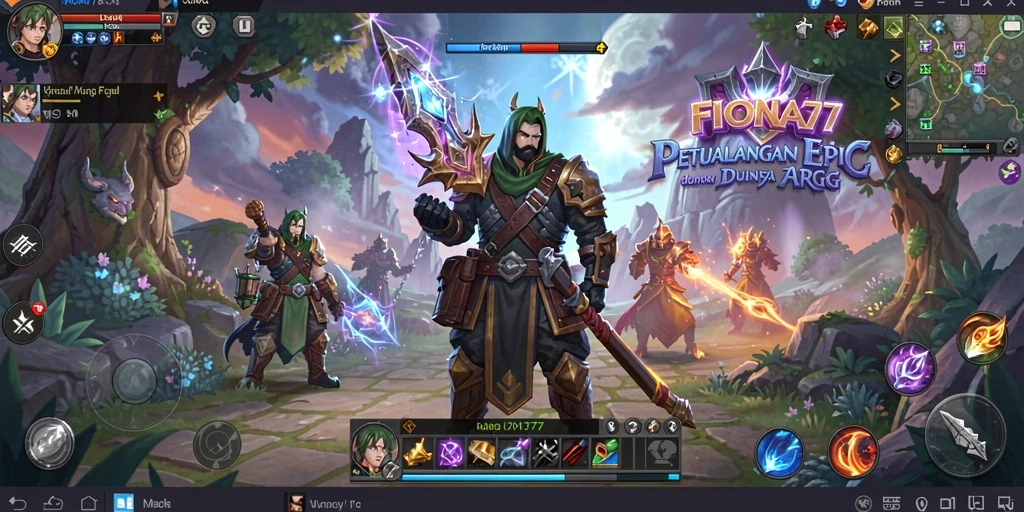 Screenshot permainan FIONA77 menampilkan pertarungan ARPG yang mendebarkan.