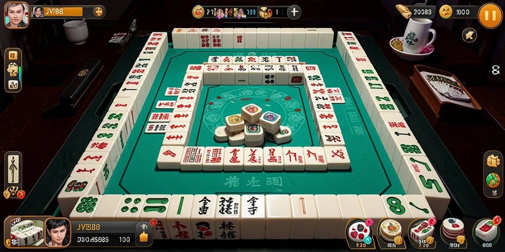Tampilan screenshot JVS88 menunjukkan keasyikan bermain Mahjong.