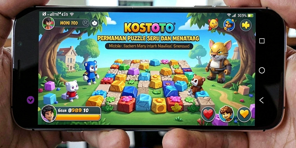 Tampilan gameplay KOSTOTO yang memukau dan penuh tantangan.