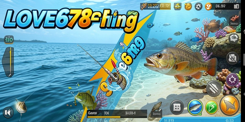 Tangkapan layar LOVE678 menampilkan gameplay memancing yang seru dan grafis menakjubkan.
