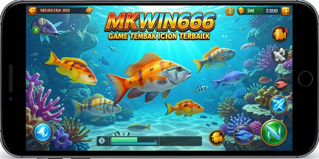 Tangkapan layar gameplay MKWIN666 dengan aksi menembak ikan yang seru.