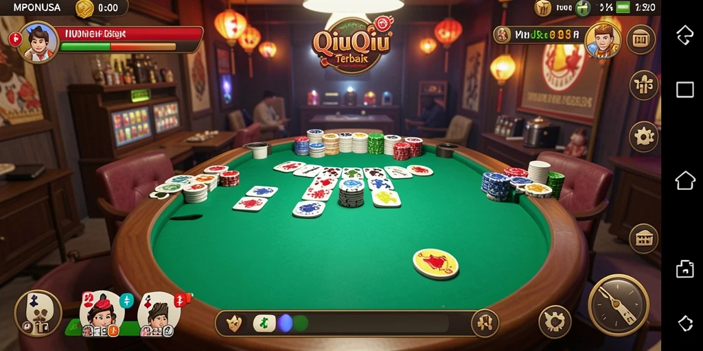 Screenshot gameplay QiuQiu MPONUSA yang menegangkan dan seru.