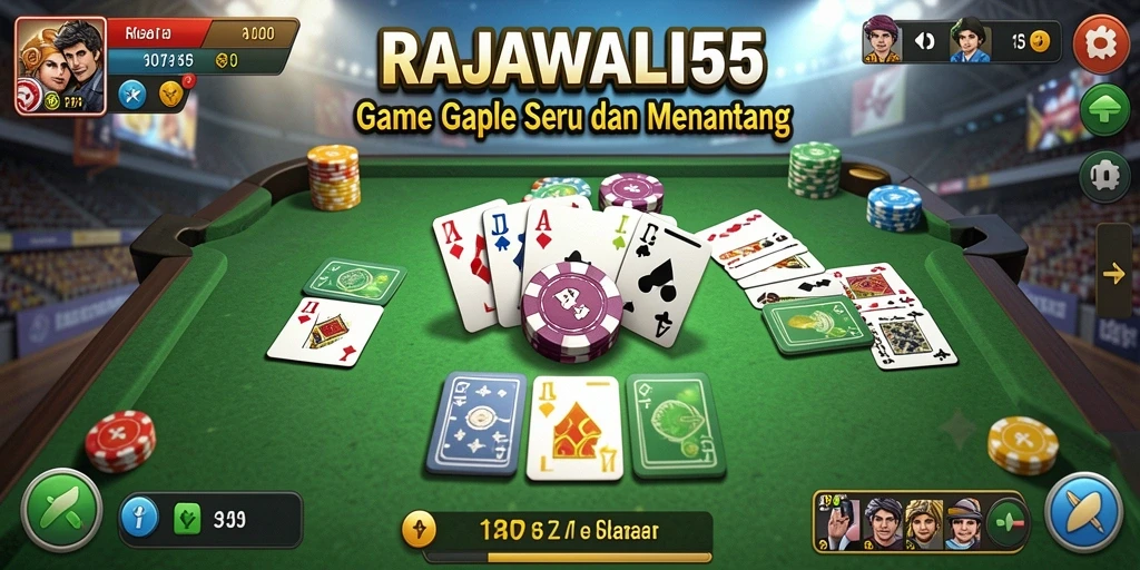 Tampilan gameplay menarik dari RAJAWALI55 saat bermain Gaple.