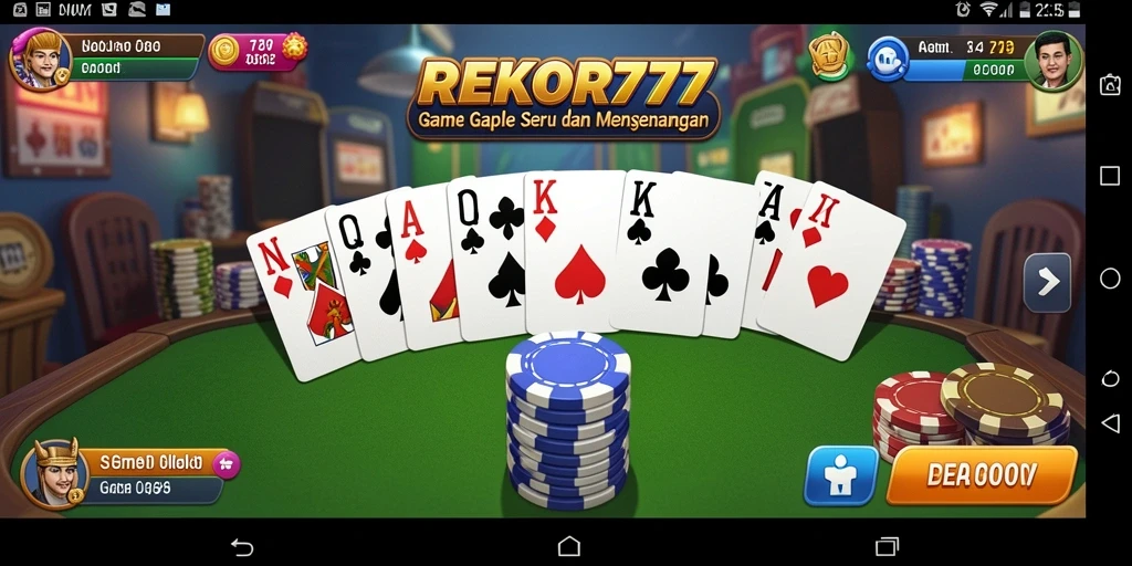 Tampilan gameplay Gaple yang seru di REKOR777.