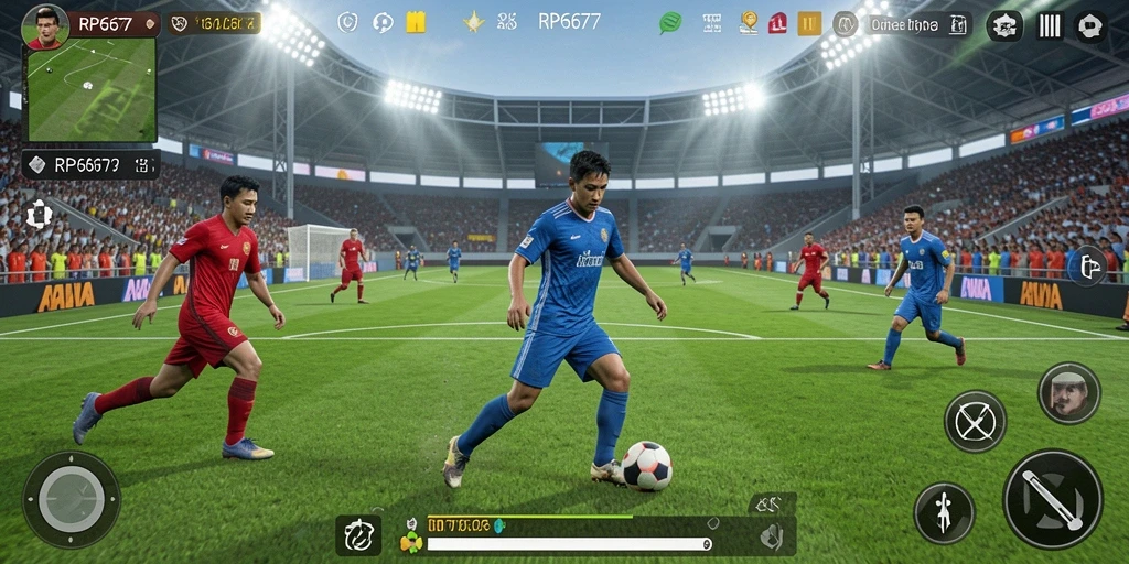 Screenshot utama RP6677 menampilkan gameplay olahraga yang seru.
