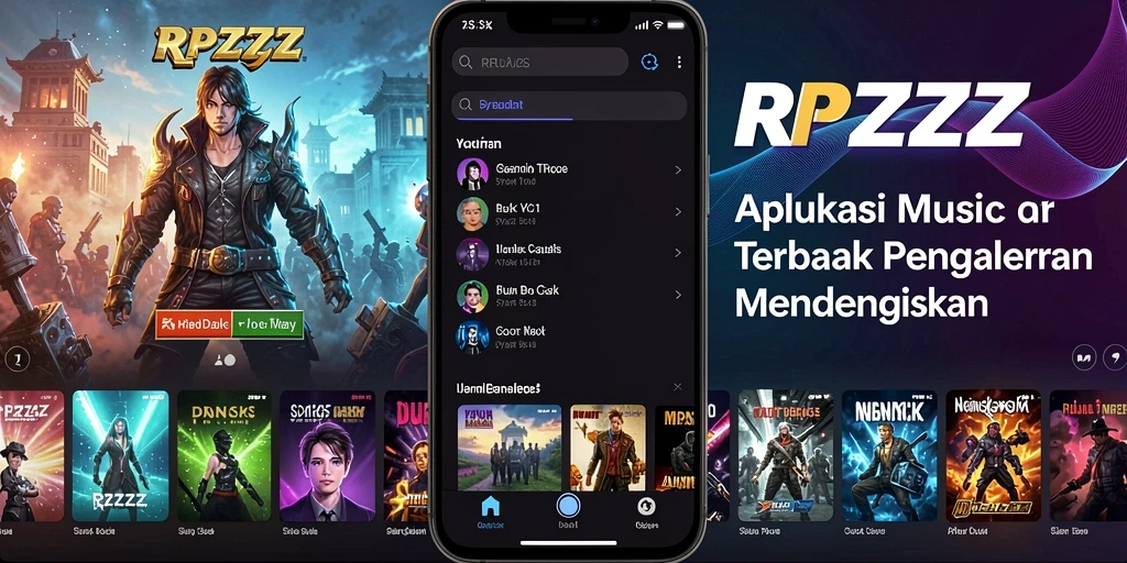 Screenshot utama menampilkan gameplay seru aplikasi Musik RPZZZ.