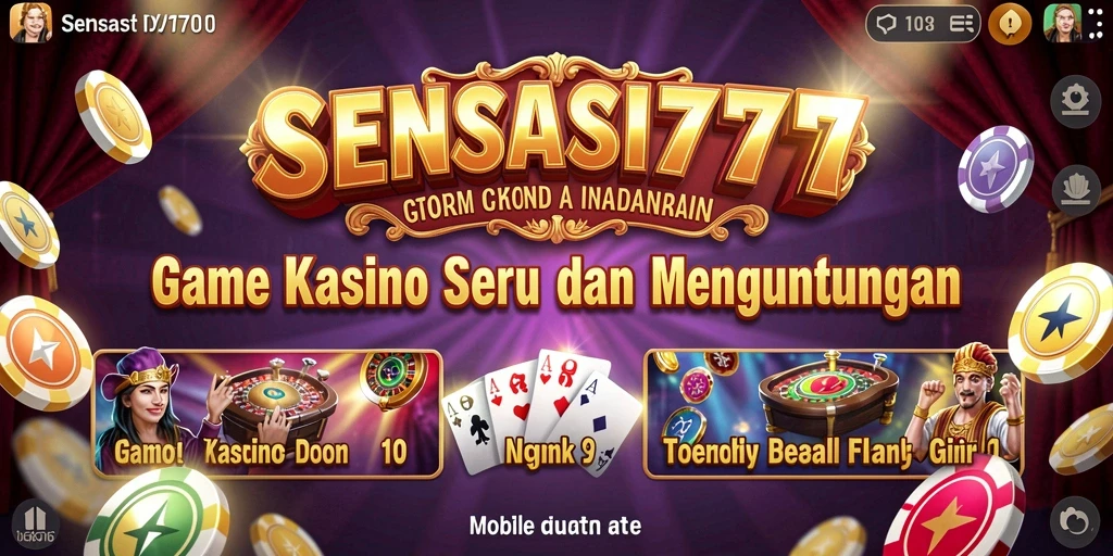 Tampilan gameplay Kasino SENSASI777 yang menawan dan mendebarkan.
