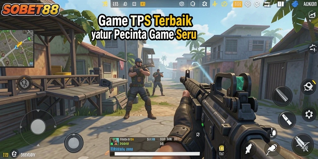 Tampilan aksi seru dalam gameplay SOBET88 TPS.