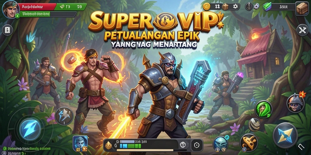 Tampilan gameplay SUPERVIP yang menegangkan dan mendebarkan.