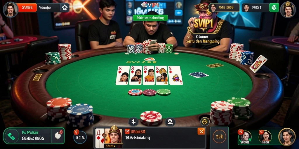 Tampilan gameplay poker seru dan menegangkan di SVIP1.