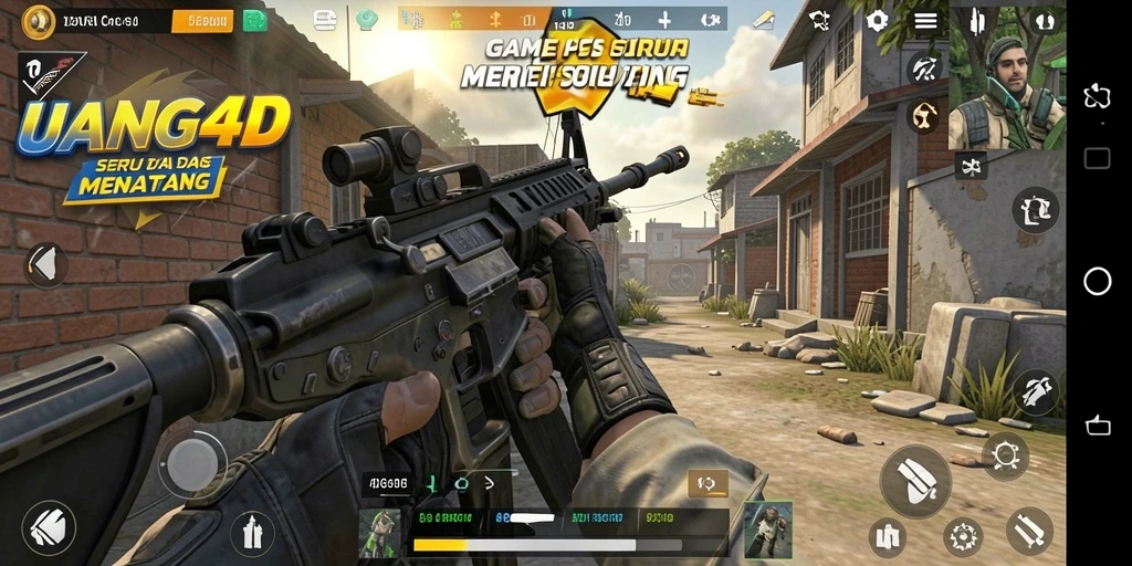 Tampilan gameplay UANG4D yang mendebarkan dalam pertempuran FPS.