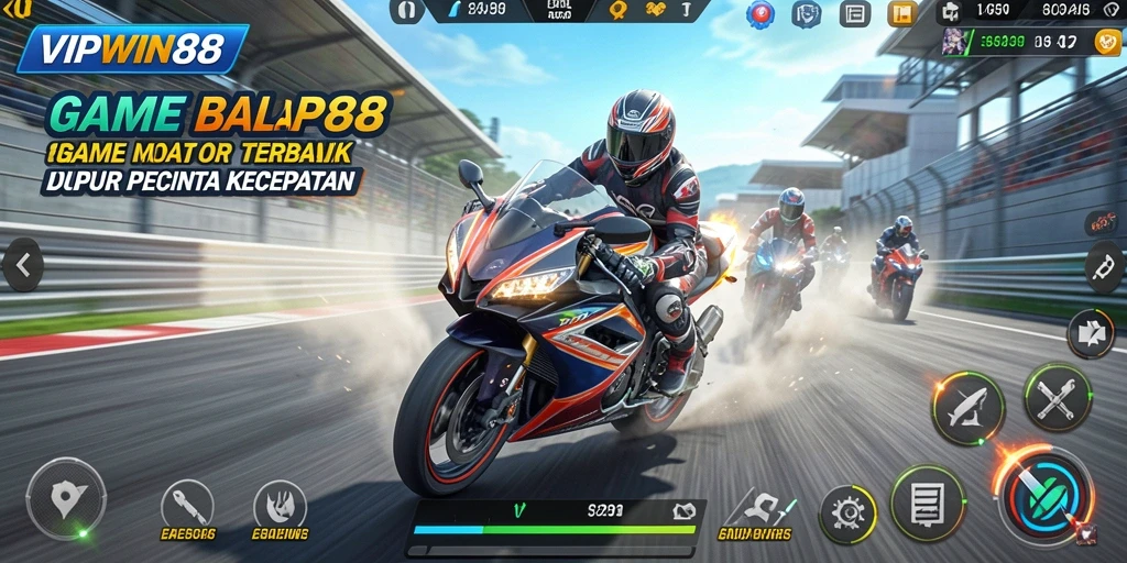 Tampilan gameplay balap motor yang mendebarkan di VIPWIN88.