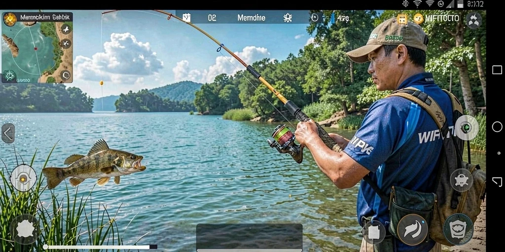 Tampilan gameplay WIFITOTO yang memukau saat memancing.